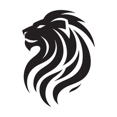 Naklejka premium tribal warrior lion vector silhouette clip art logo design illustration. abstract warrior lion icon set collections