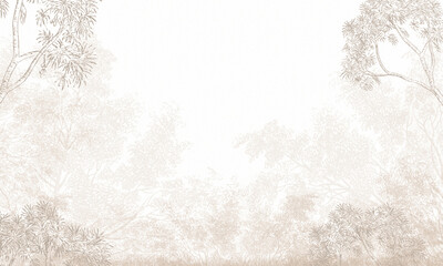 Naklejka premium Soft Watercolor Forest Background for Kids Room and Nursery Mockups