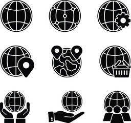 Global Network and Connectivity Icons Set