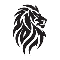 tribal warrior lion vector silhouette clip art logo design illustration. abstract warrior lion icon set collections