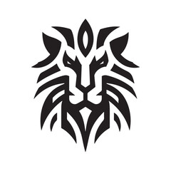 tribal warrior lion vector silhouette clip art logo design illustration. abstract warrior lion icon set collections