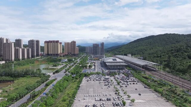 Chenzhou West High-Speed Rail Station Aerial View, Hunan China
