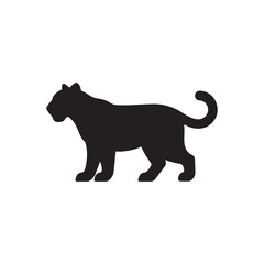 Leopard silhouette icon vector flat design