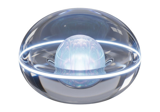Abstract glowing orb with concentric rings isolated on transparent background science fiction technology backgrounds - Powered by Adobe