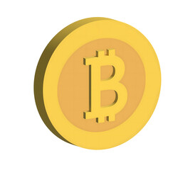 3D Golden Bitcoin Coin on Transparent Background. Perfect for Crypto Finance Content, Investment Ads, Fintech Graphics, Websites and Social Media Branding.