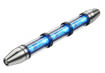 Futuristic energy cell isolated on transparent background for sci-fi game assets and futuristic designs