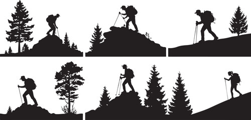 Collection of six distinct silhouette illustrations featuring diverse subjects