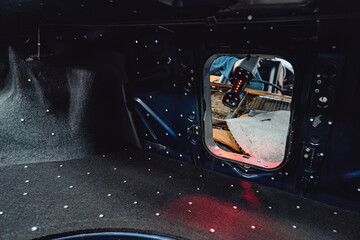 Precise 3D scanning of car trunk geometry for CAD reference measurement custom automotive part creation prototyping fitment modeling and reverse engineering workflow