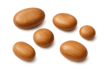Obraz premium Argan nuts lying on transparent background, symbolizing natural cosmetics ingredient, healthy food, and beauty products