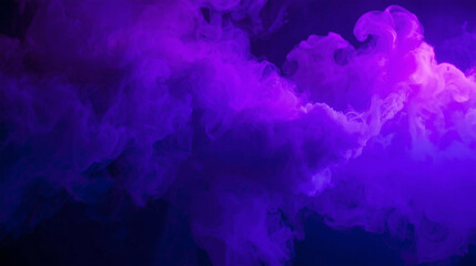 Vibrant purple and indigo smoke creating a mysterious, abstract background with dynamic fluid motion. Ethereal violet cloud texture perfect for creative designs.