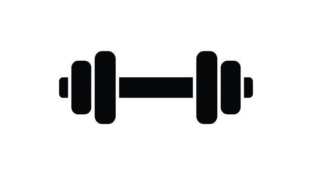 Dumbbell icon simple flat vector glyph isolated on white background for fitness apps and gym infographics