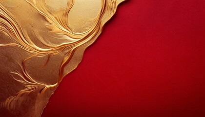Gold Ink Red Paper