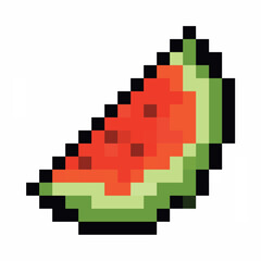 Watermelon pixel art icons 16x16 pixels, use for game retro icon y2k style vintage computer, vector illustration
