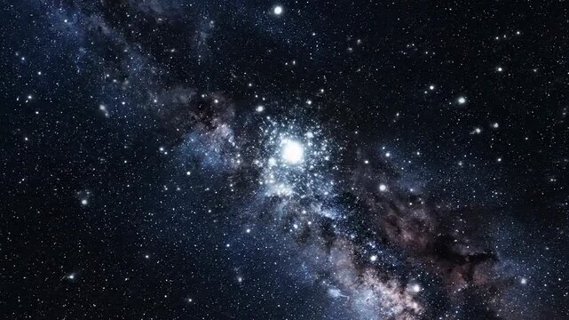 Cosmic spectacle of stars and galaxies within the deep night sky