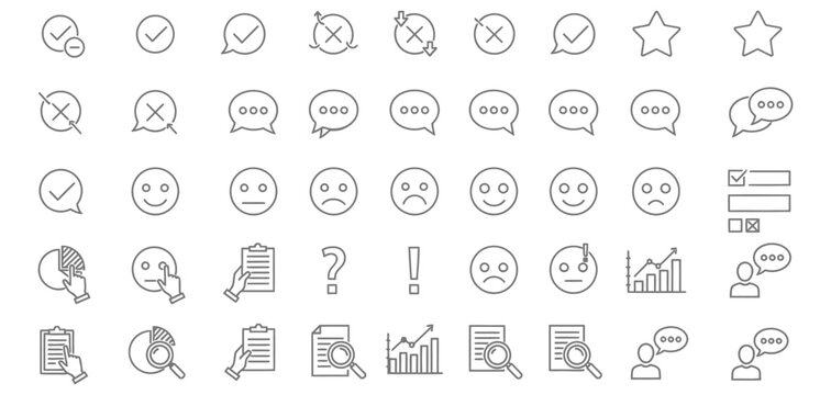 Collection of hand drawn icons and symbols for business and communication