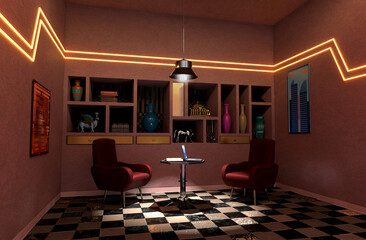 Interior space with modern decor