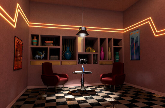 Interior space with modern decor