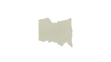 Ripped beige paper scrap with textured edges isolated on transparent background