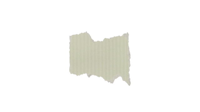 Ripped beige paper scrap with textured edges isolated on transparent background