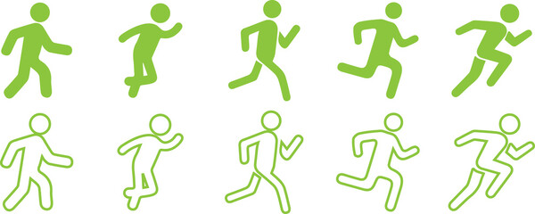 set of silhouettes of people