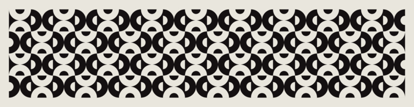 Mid century modern half circles pattern vector. Graphical illustration for a unique banners, textiles and interior design.