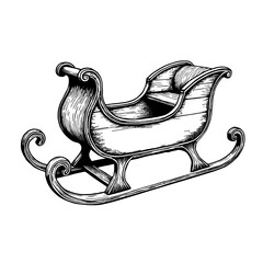 Christmas sleigh with elegant curves and vintage design Concept of holiday transport and festive decoration - tradition - celebration