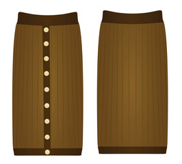 Two colors skirt. vector illustration	