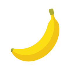 Banana fruit simple flat design bright tropical produce concept minimal style Vector illustration
