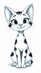 Obraz premium black cat with white background