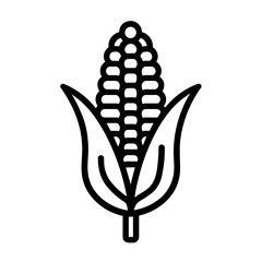 Minimalist corn ear vector icon