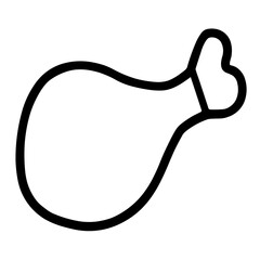 Minimalist chicken leg vector icon