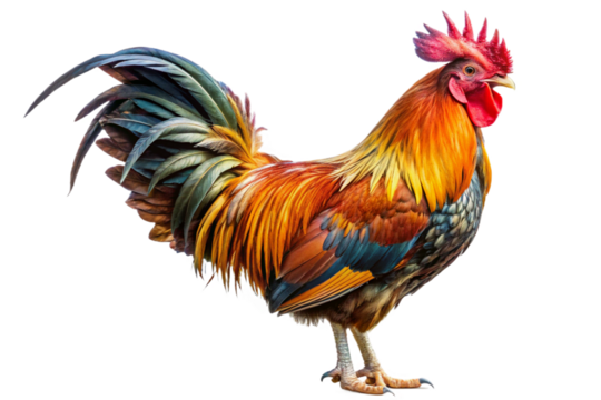 Rooster Bird Isolated on Transparent Background - Powered by Adobe