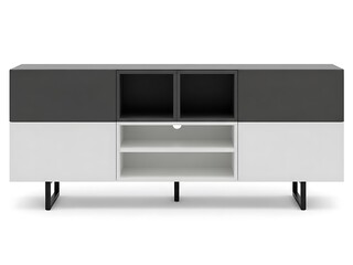 Modern twotone tv stand isolated on white background