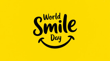 World smile day concept on vibrant yellow background illustration.
