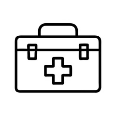First aid kit illustration in minimalist line art style  