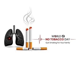 No tobacco day, lungs, cigarettes isolated on white background