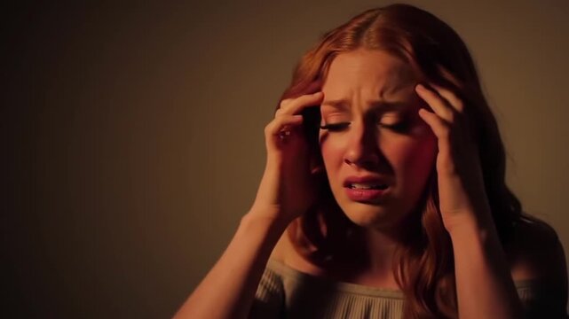 Young Woman Experiencing Distress and Anxiety.