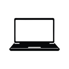 Simple minimalist black and white laptop vector design for graphic representation