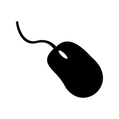 Simple black computer mouse illustration on a white background drawing