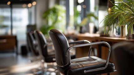 Beauty establishment interior design showcase defocused salon background professional facility layout treatment space display commercial beauty environment visualization with