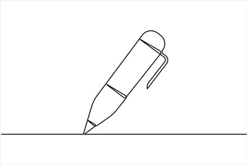 Continuous one line art drawing of Pen design. pen line art design for simple vector illustration