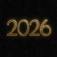 Minimal golden line-art design of 2026 with modern simplicity.