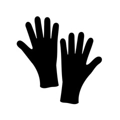 Fototapeta premium Two dark gloves isolated on white, protection for hands in silhouette