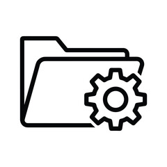 Folder with gear icon representing settings, configuration, or management