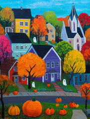 Colorful Cute Houses in a Whimsical Village