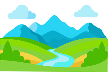 Fototapeta premium Landscape with river view