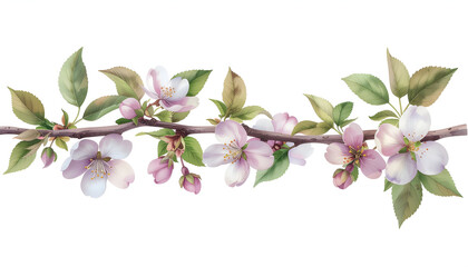 Obraz premium Blossom Branch: A delicate branch adorned with beautiful blossoms, capturing the essence of spring's gentle awakening.