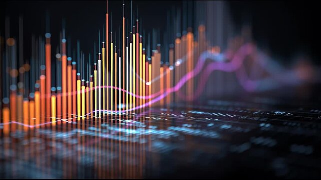 Digital Data Visualization: A mesmerizing display of digital data visualizations showcasing the intricate connections and dynamic flows within a modern technological environment.