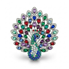 Beautiful Decorative Peacock Jewelry Design Featuring Rich Colors in an Elegant Background