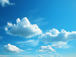 Bright Blue Sky with Soft White Clouds